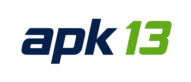 apk 13 logo on dark navigation bar